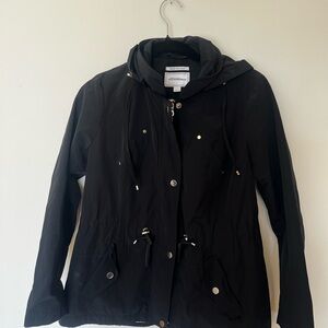 Women's Black Hooded Rain Jacket